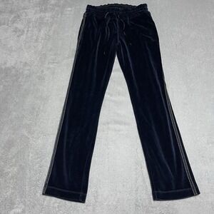 European Culture Pants Womens Small Navy Blue Velvet Sweatpants Track Activewear